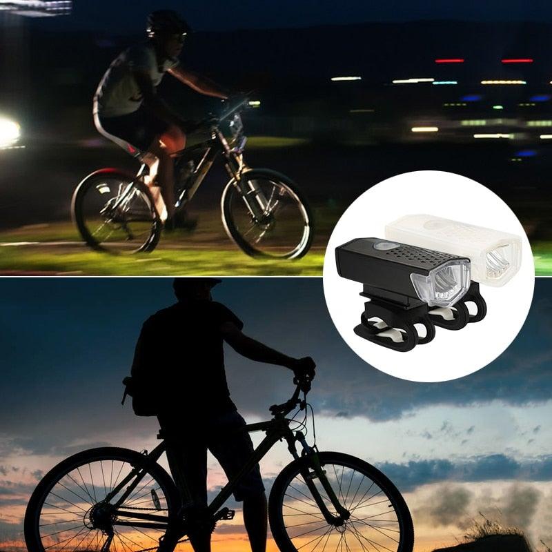 Lumière de vélo rechargeable USB, 300 lumens, 3 modes, lampe frontale et arrière, super lumineuse, pour le cyclisme de nuit