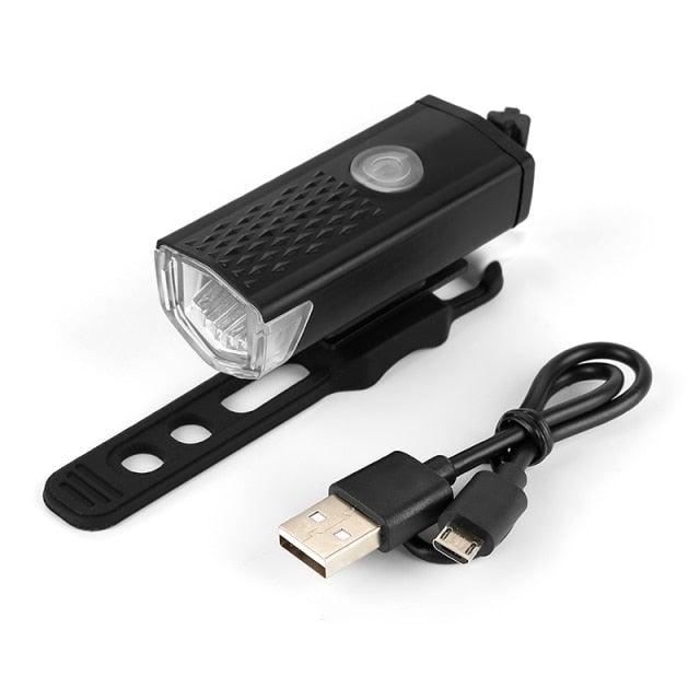 Lumière de vélo rechargeable USB, 300 lumens, 3 modes, lampe frontale et arrière, super lumineuse, pour le cyclisme de nuit