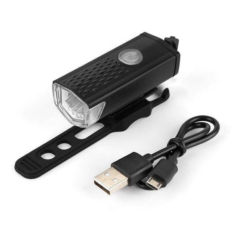 Lumière de vélo rechargeable USB, 300 lumens, 3 modes, lampe frontale et arrière, super lumineuse, pour le cyclisme de nuit