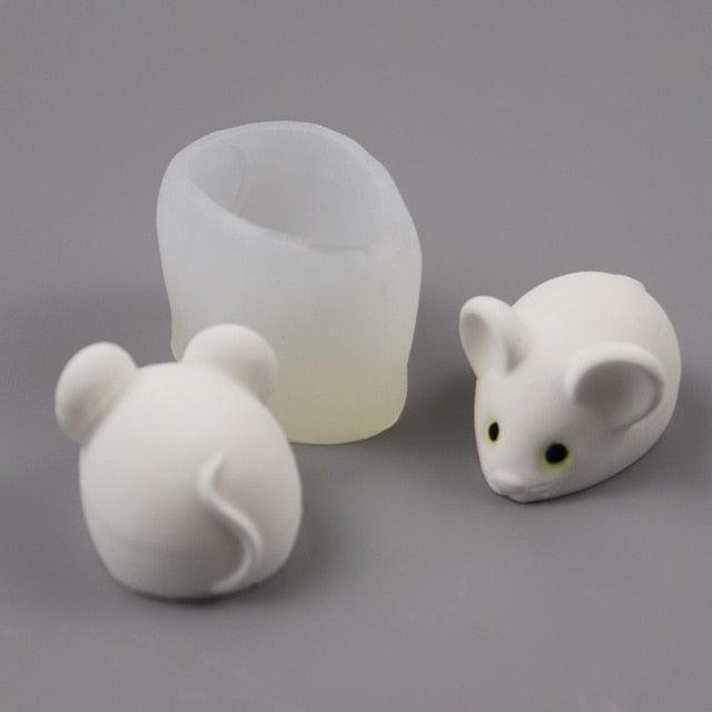 Moule en silicone en forme de souris pour gâteau, gelée, fondant, emporte-pièce, moule à chocolat, outils de décoration en silicone avec trou, moule à bonbons, chocolat, fondant pour savon, pudding, gelée, décoration de cupcake