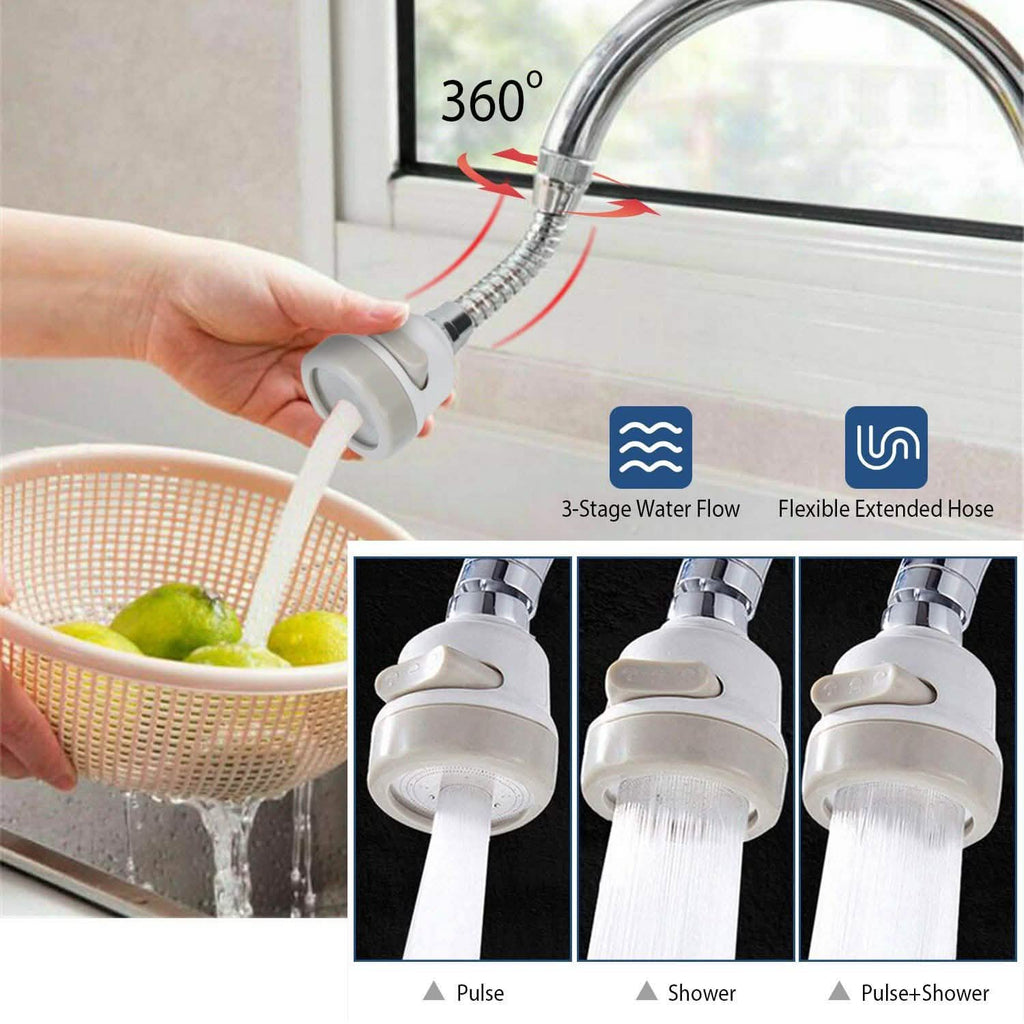 Tête de robinet de cuisine mobile rotative à 360°