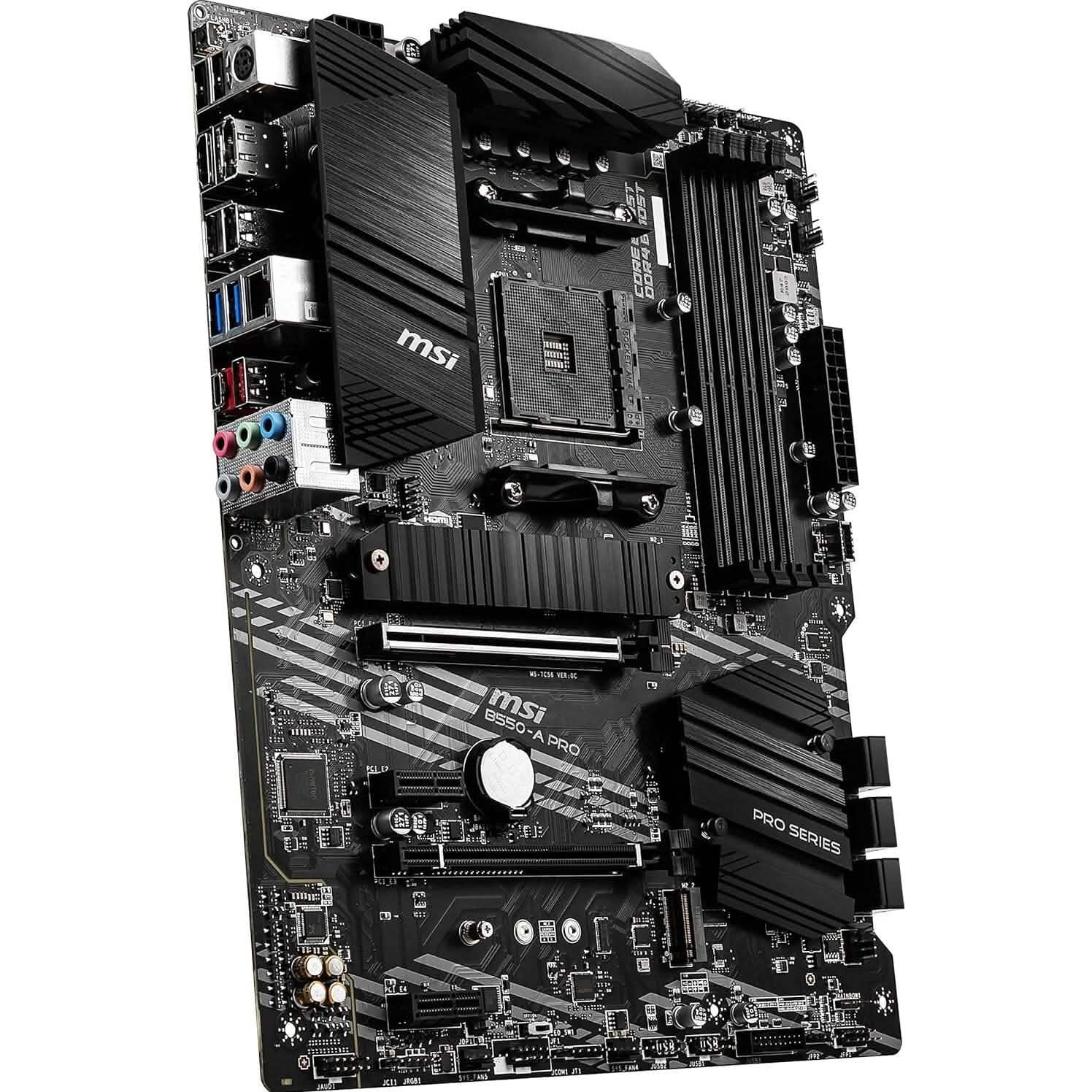 Carte mère MSI B550-A PRO ProSeries (AMD AM4, DDR4, PCIe 4.0, SATA 6Gb/s, M.2, USB 3.2 Gen 2, HDMI/DP, ATX) (Reconditionné)