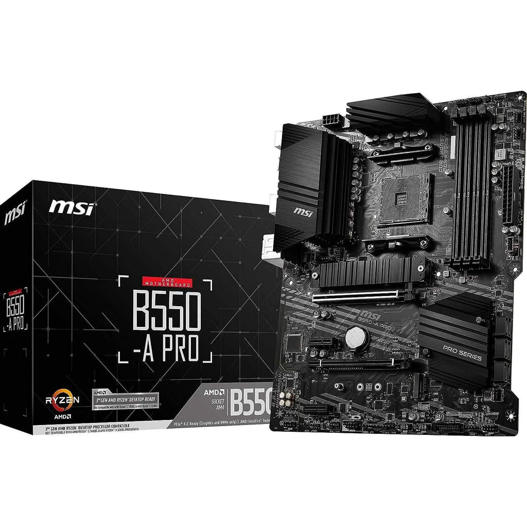 Carte mère MSI B550-A PRO ProSeries (AMD AM4, DDR4, PCIe 4.0, SATA 6Gb/s, M.2, USB 3.2 Gen 2, HDMI/DP, ATX) (Reconditionné)
