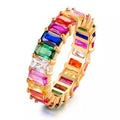 Bague éternité multicolore ornée de cristaux Swarovski