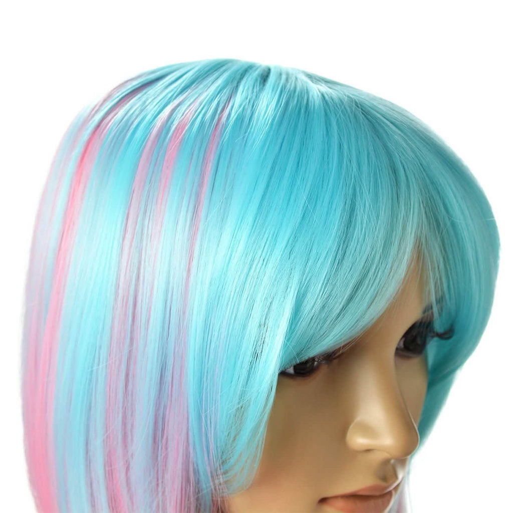 Perruque courte bob ombrée multicolore