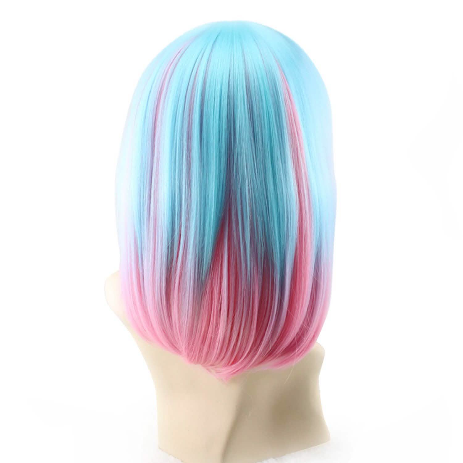 Perruque courte bob ombrée multicolore