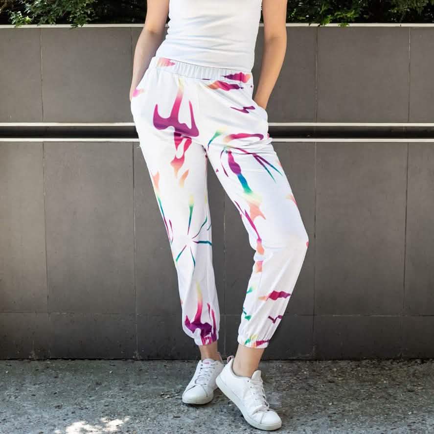 Pantalon de jogging tie-dye multicolore
