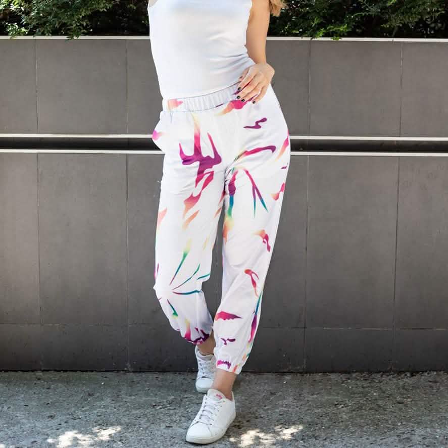 Pantalon de jogging tie-dye multicolore