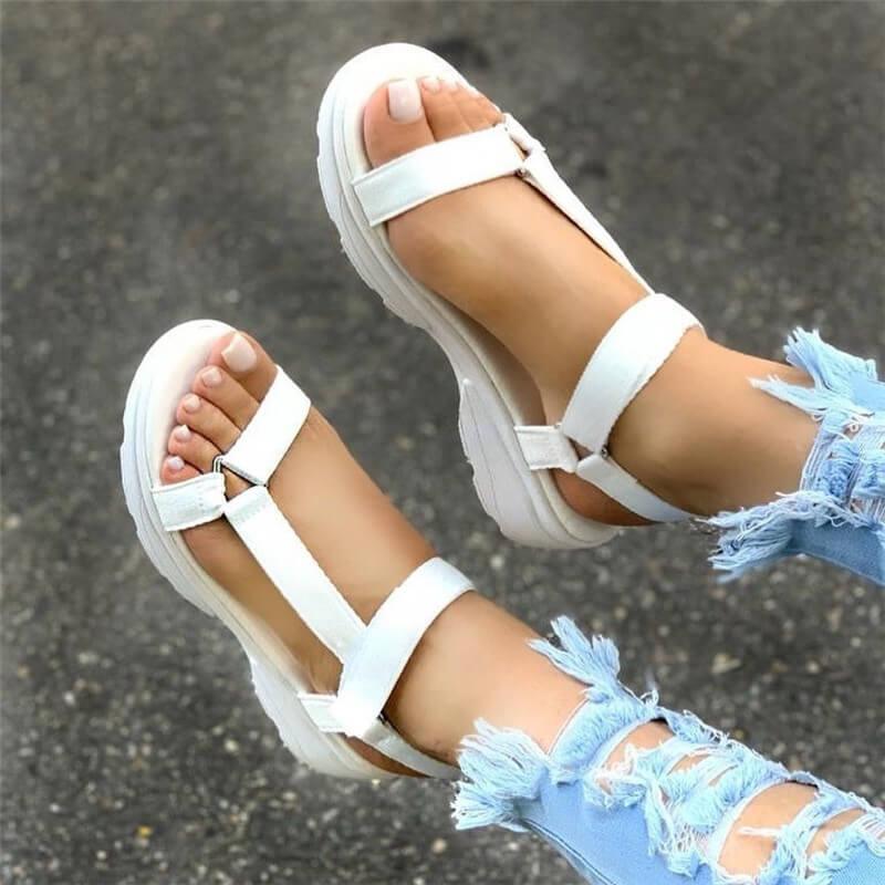 Sandales Femme Plates Confortables Multicolores Chaussures Légères Sandales Plates Confortables à Enfiler avec Sangle Élastique à la Cheville et Bride Arrière Légères pour la Marche Décontractée
