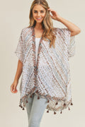 Kimono à glands avec motifs à plusieurs tirets