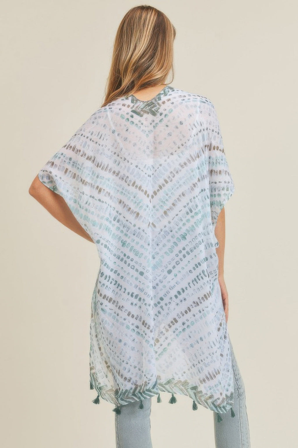 Kimono à glands avec motifs à plusieurs tirets
