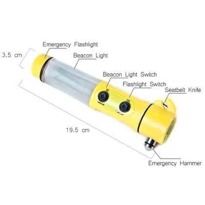 Marteau d'urgence multifonction 4 en 1 pour voiture