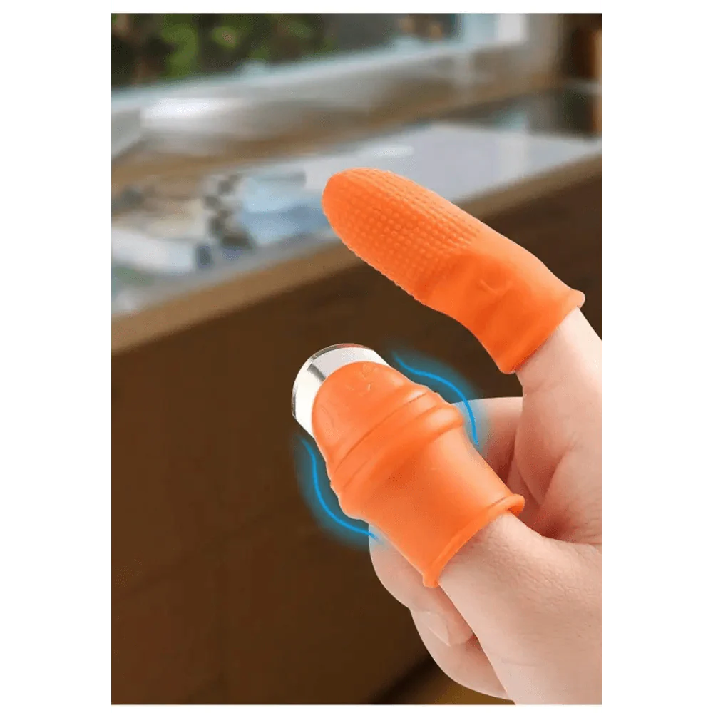 Protection de doigt multifonctionnelle en silicone, 1 ensemble, avec lame pour fruits et légumes, couteau de pouce, protège-doigts, accessoires de cuisine.