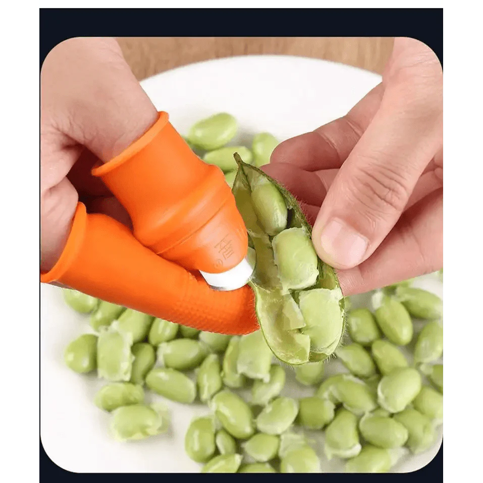 Protection de doigt multifonctionnelle en silicone, 1 ensemble, avec lame pour fruits et légumes, couteau de pouce, protège-doigts, accessoires de cuisine.