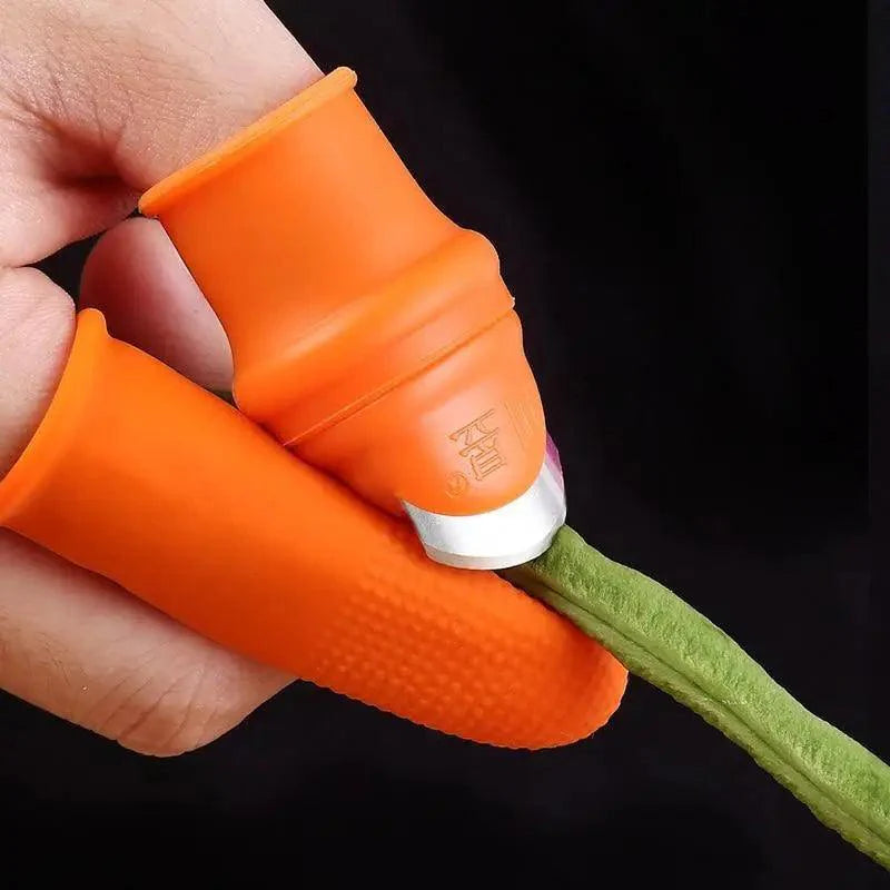 Protection de doigt multifonctionnelle en silicone, 1 ensemble, avec lame pour fruits et légumes, couteau de pouce, protège-doigts, accessoires de cuisine.