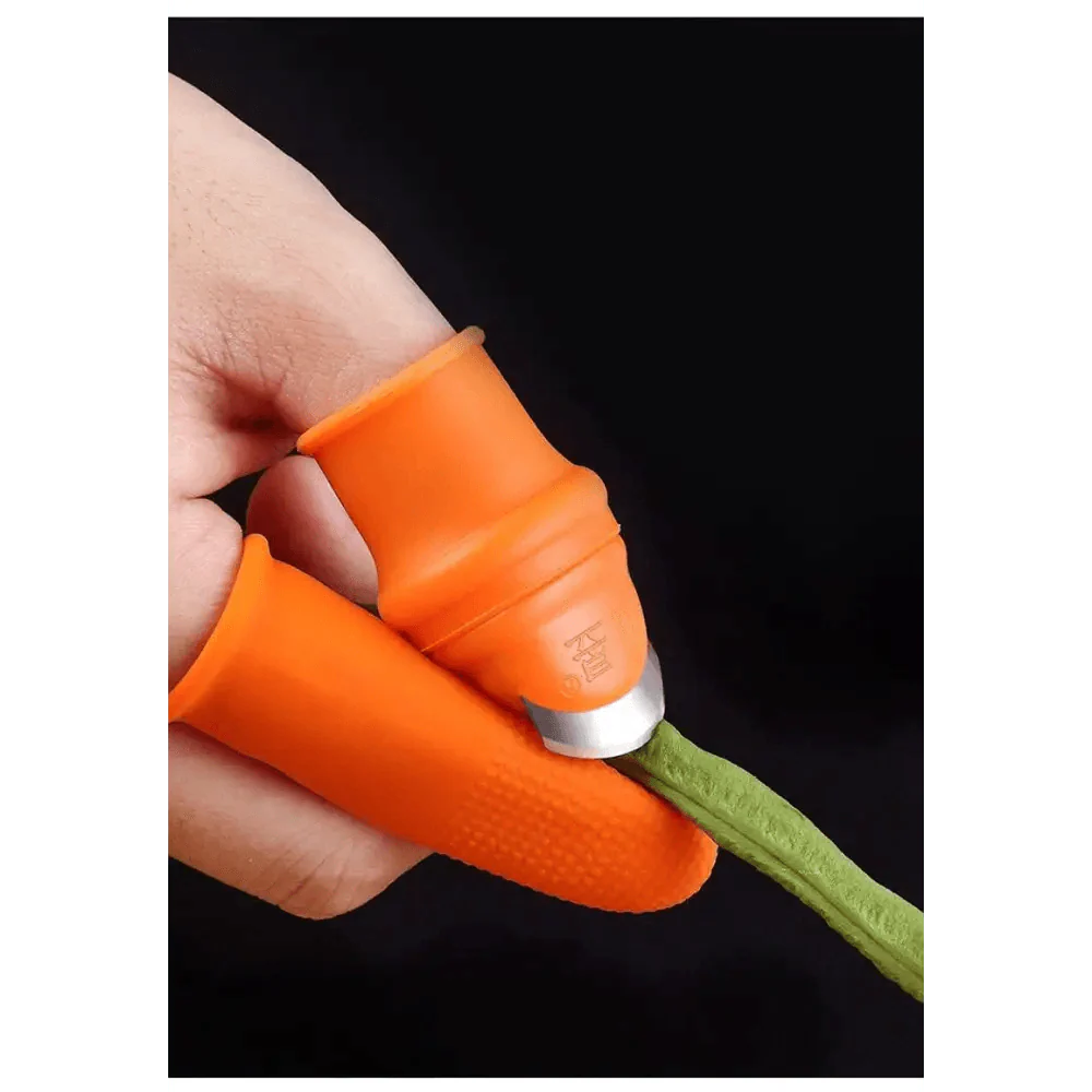 Protection de doigt multifonctionnelle en silicone, 1 ensemble, avec lame pour fruits et légumes, couteau de pouce, protège-doigts, accessoires de cuisine.