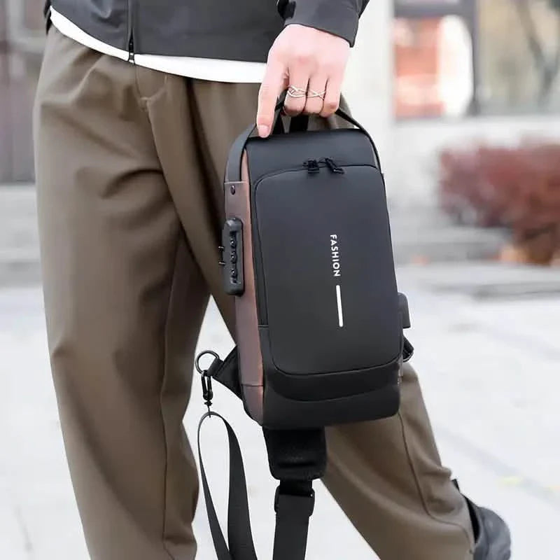 Sac à bandoulière tendance multifonctionnel avec verrouillage par mot de passe
