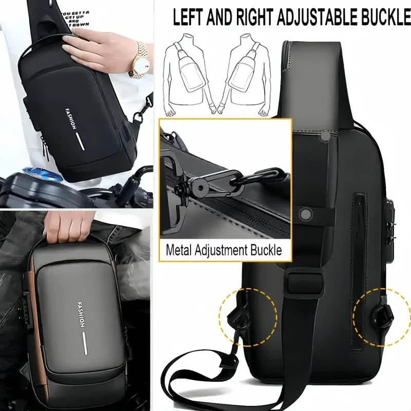 Sac à bandoulière tendance multifonctionnel avec verrouillage par mot de passe