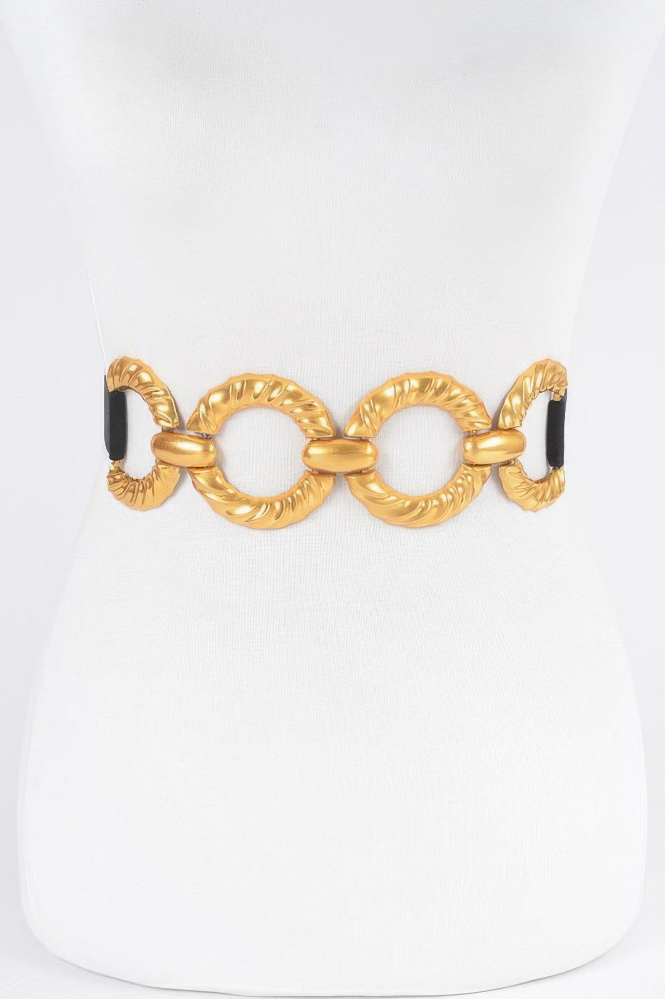 Ceinture élastique grande taille à boucles multi-métal