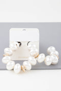 Boucles d'oreilles créoles multi-ovales avec perles
