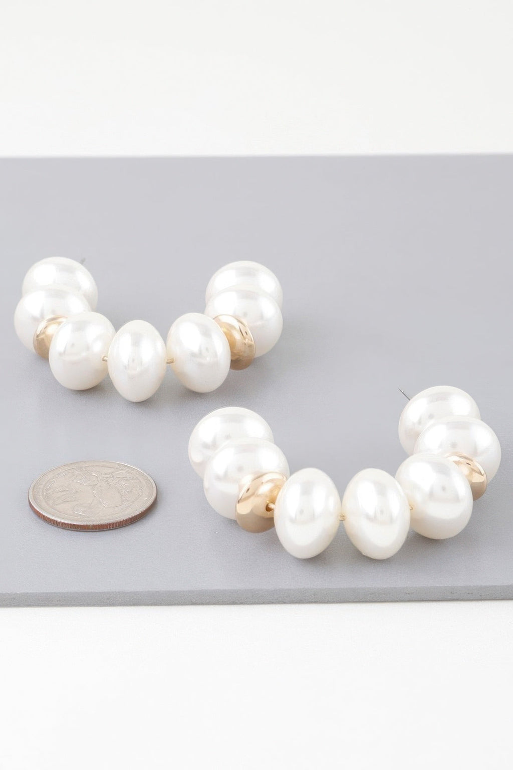 Boucles d'oreilles créoles multi-ovales avec perles