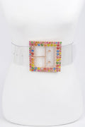 Ceinture transparente à boucle multi-strass