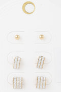Ensemble de boucles d'oreilles multi-strass