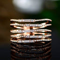 Bague multi-rangs plaquée or rose avec éléments Swarovski