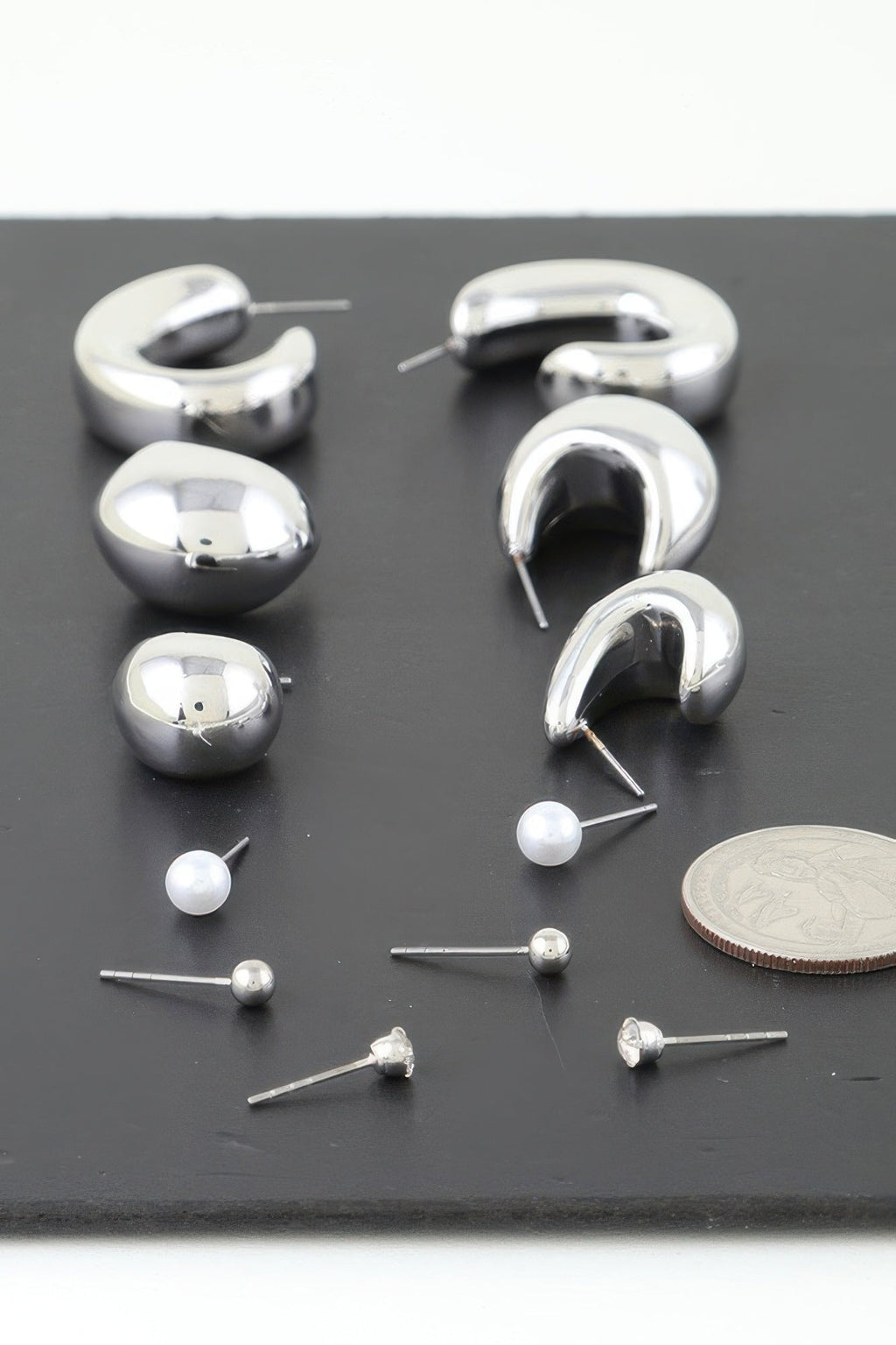 Ensemble de boucles d'oreilles créoles modernes et brillantes multiples