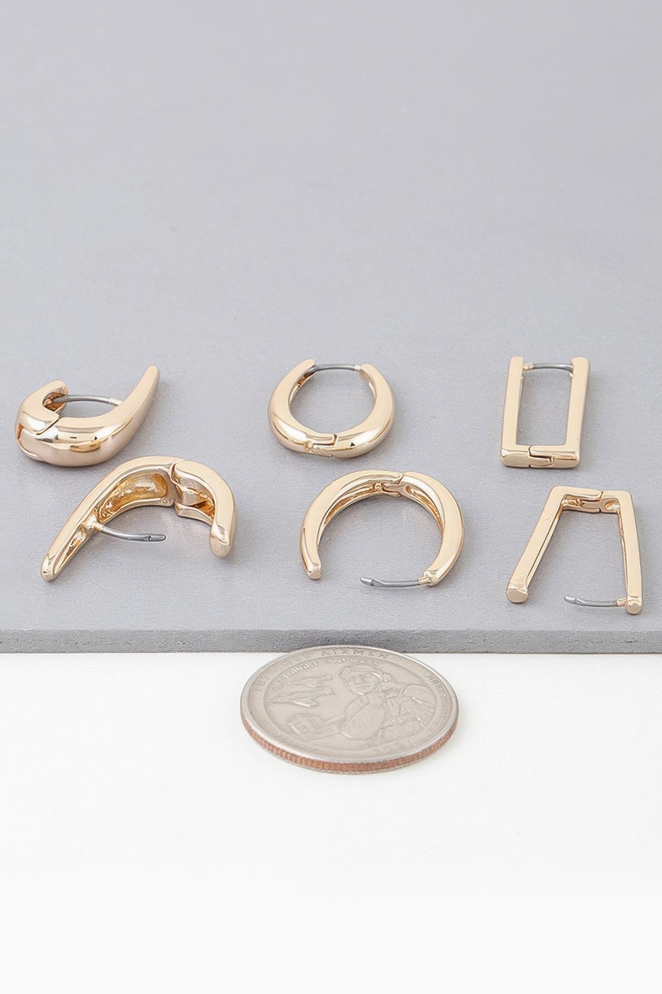 Lot de boucles d'oreilles créoles modernes multibrillantes