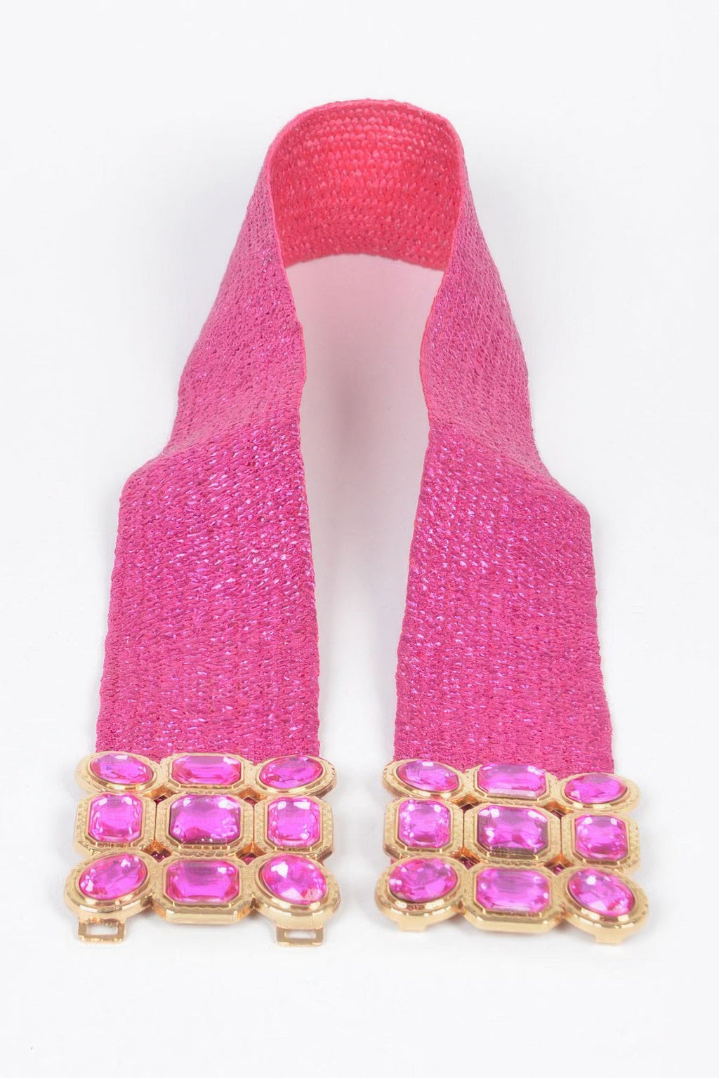 Ceinture élastique ornée de pierres métalliques multiples