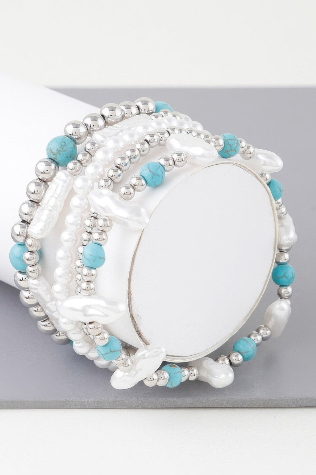 Bracelet perlé multi-pierres et perles