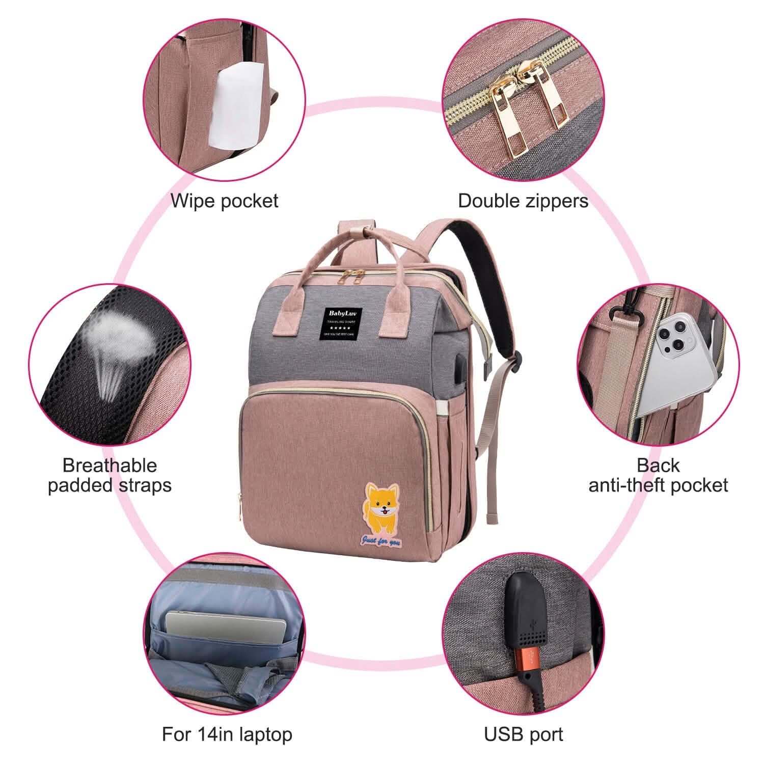 Sac à dos à langer multifonctionnel