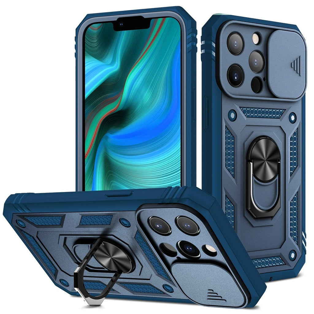 Coque de protection multifonctionnelle robuste avant et arrière antichoc pour iPhone 13 12 11 Pro Max X Max 8 Plus avec béquille rotative pour appareil photo, coque antichoc robuste