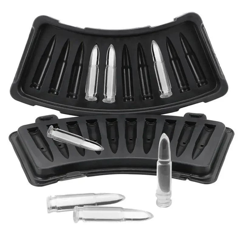 Machine à glaçons multifonctionnelle, moule de plateau créatif en gel de silice en forme de pistolet, de balle, de crâne, pour la maison, le bar, la fête, outil de bar à whisky et crème glacée.