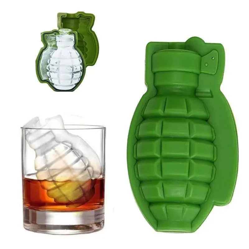 Machine à glaçons multifonctionnelle, moule de plateau créatif en gel de silice en forme de pistolet, de balle, de crâne, pour la maison, le bar, la fête, outil de bar à whisky et crème glacée.