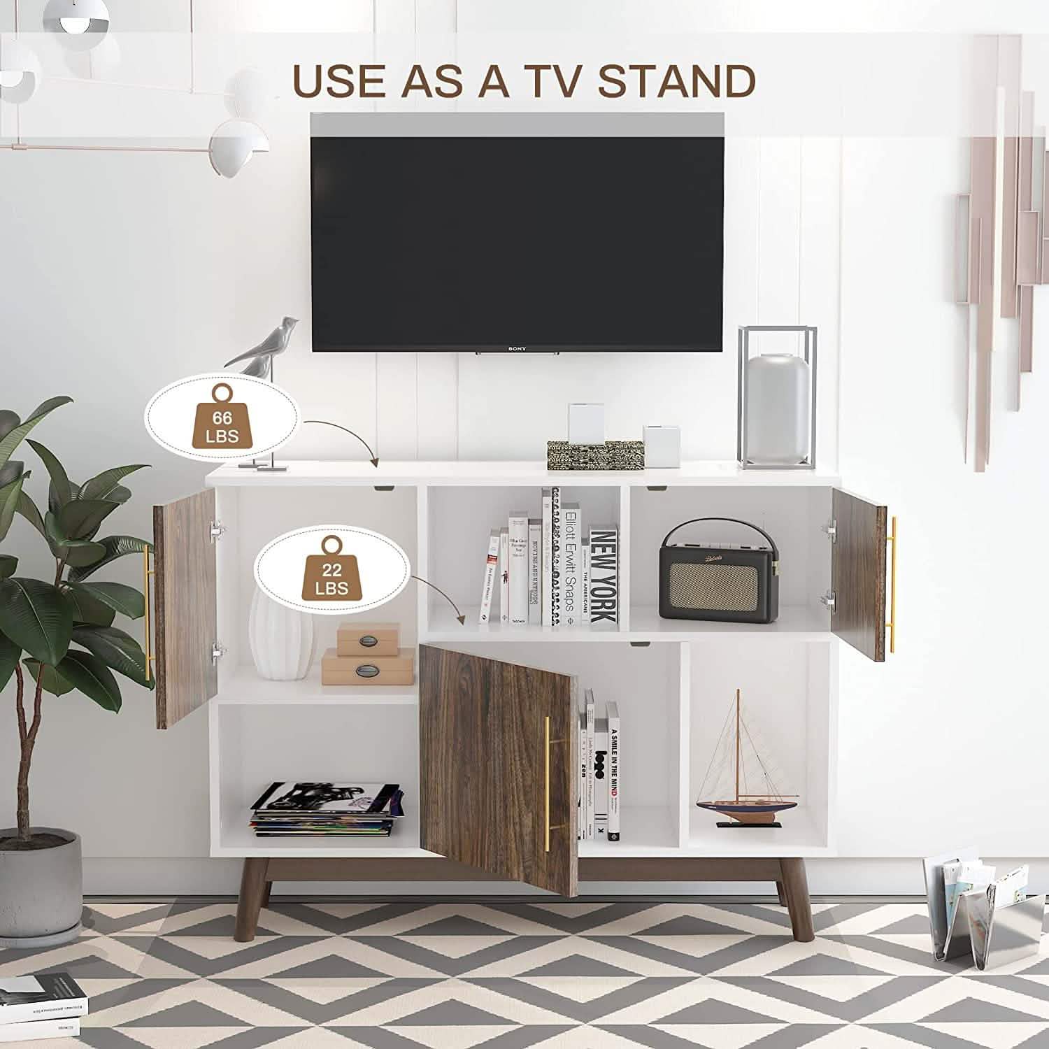 Meuble de rangement multifonctionnel Buffet moderne ou Bahut de cuisine