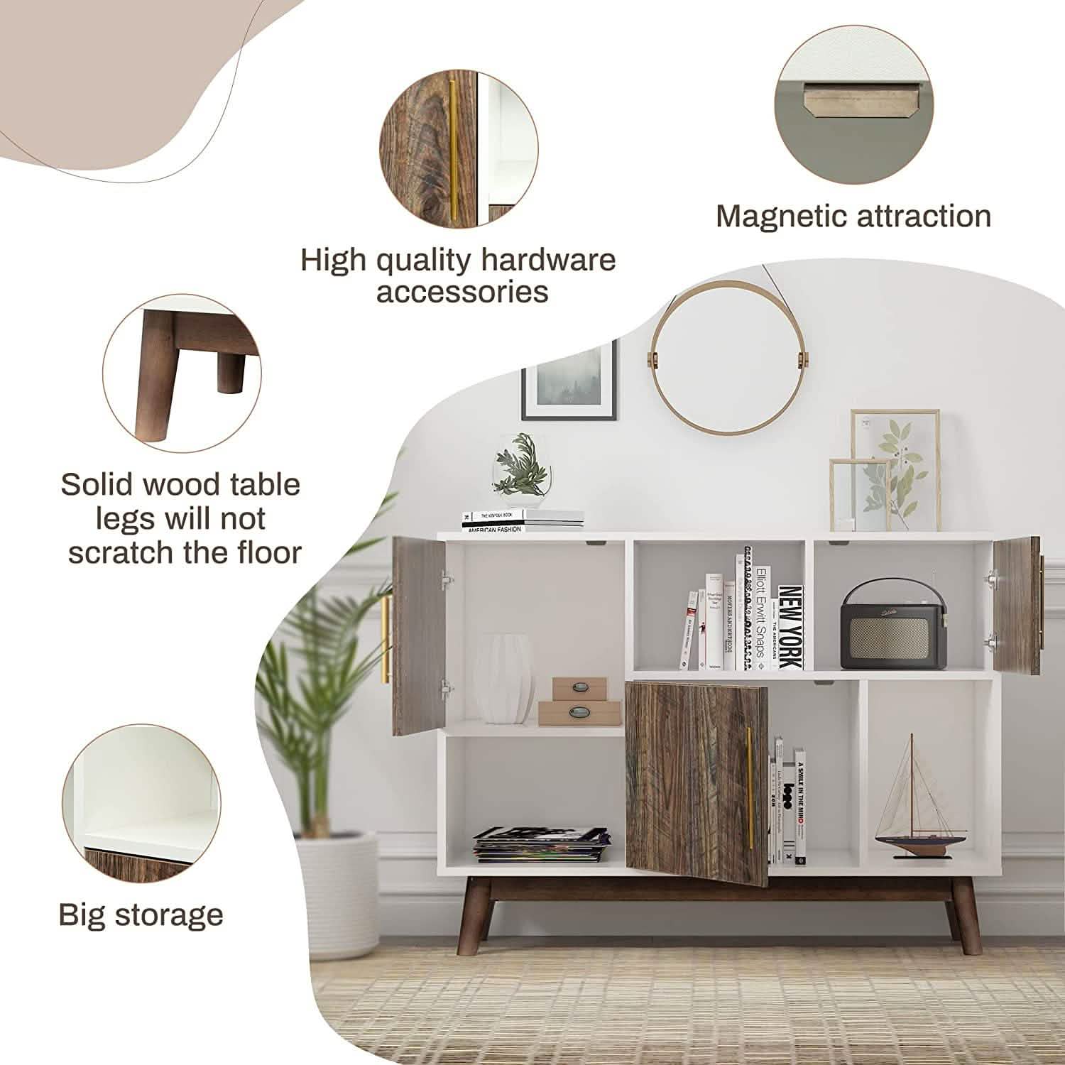Meuble de rangement multifonctionnel Buffet moderne ou Bahut de cuisine