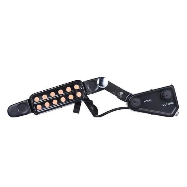 Music Tools Micro magnétique 12 trous pour guitare acoustique avec contrôle de tonalité et de volume, câble audio