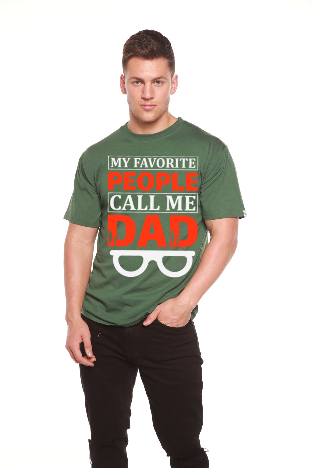 T-shirt graphique à manches courtes en bambou-viscose/coton biologique pour homme - Mes personnes préférées m'appellent papa
