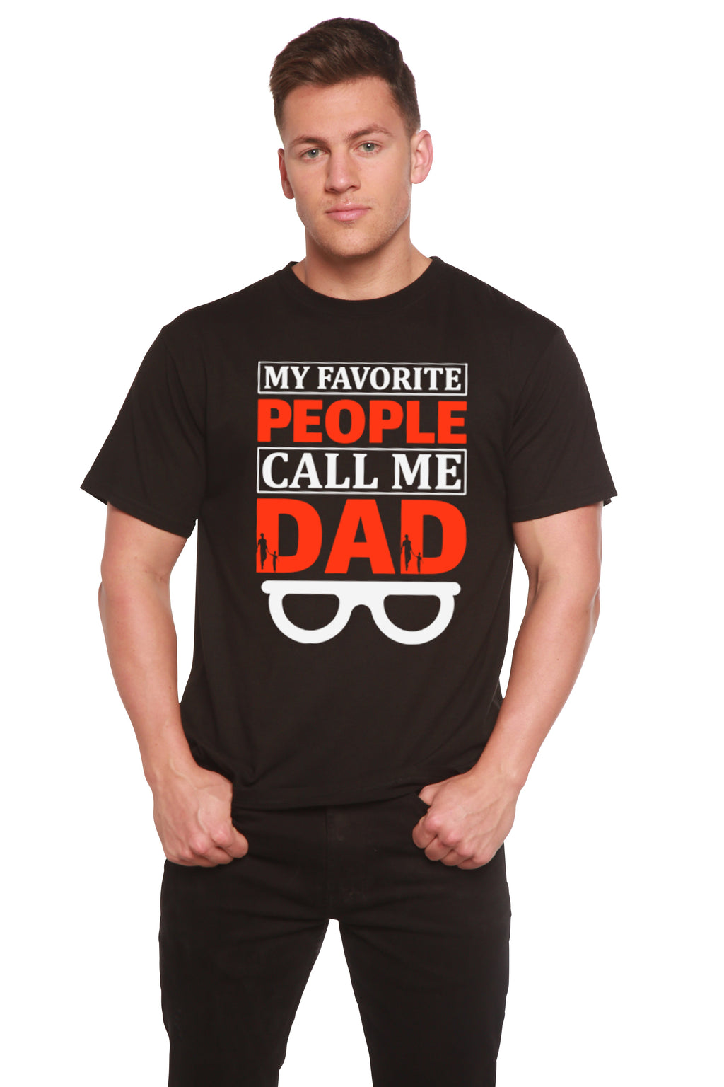 T-shirt graphique à manches courtes en bambou-viscose/coton biologique pour homme - Mes personnes préférées m'appellent papa
