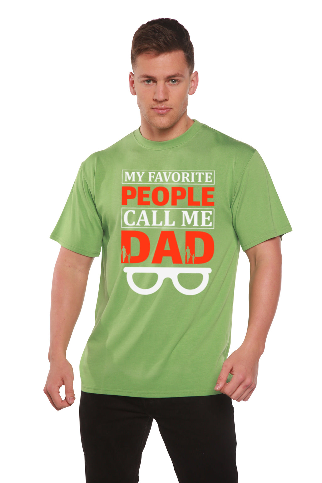 T-shirt graphique à manches courtes en bambou-viscose/coton biologique pour homme - Mes personnes préférées m'appellent papa