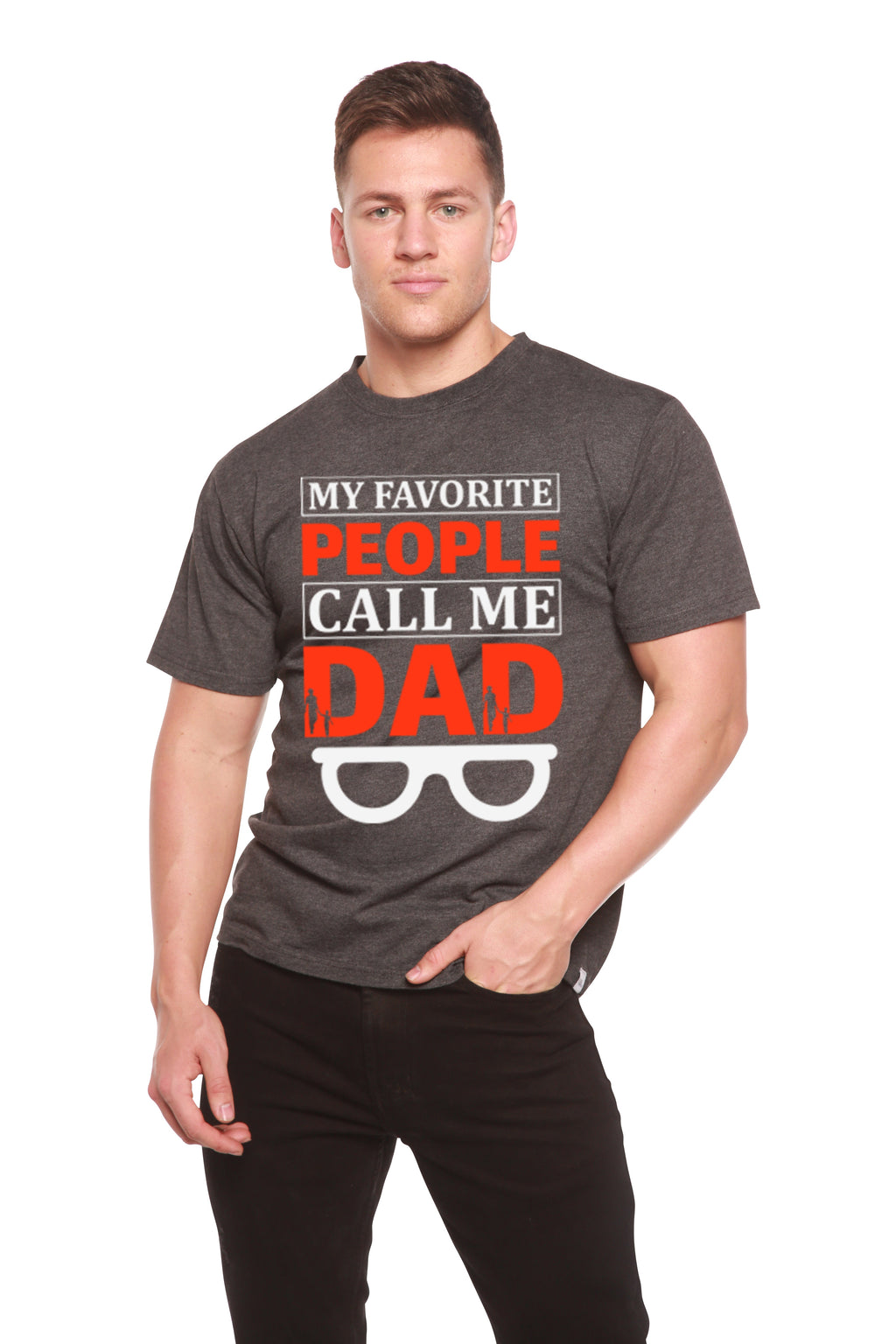 T-shirt graphique à manches courtes en bambou-viscose/coton biologique pour homme - Mes personnes préférées m'appellent papa