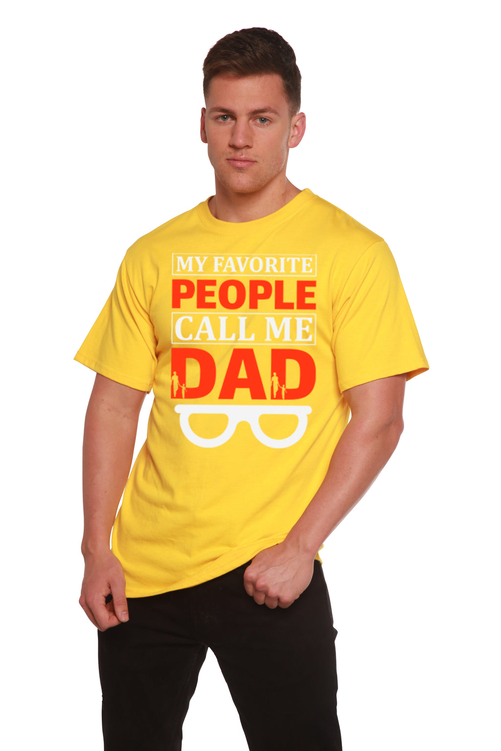 T-shirt graphique à manches courtes en bambou-viscose/coton biologique pour homme - Mes personnes préférées m'appellent papa