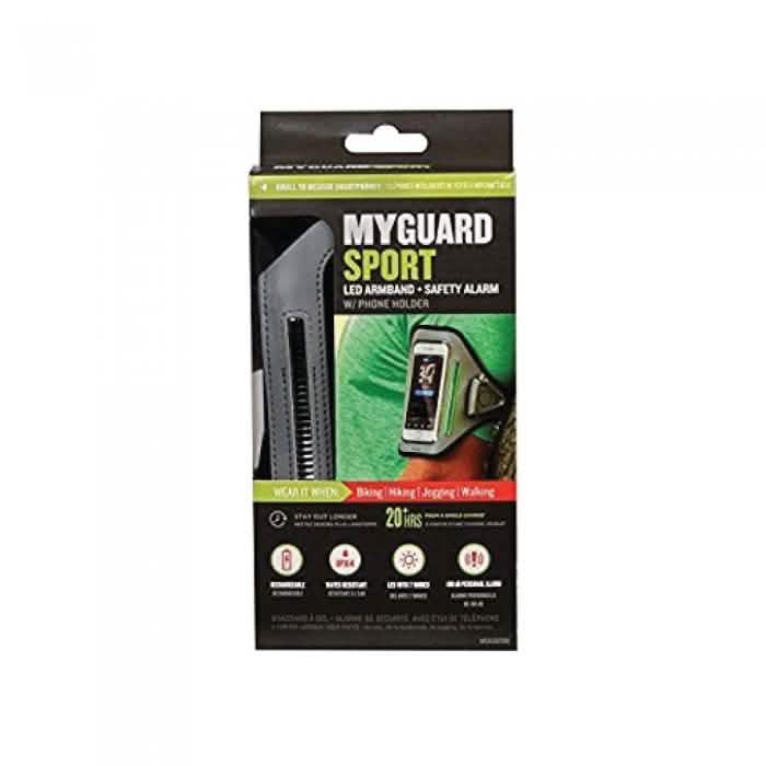 MYGUARD SPORT Brassard LED et Alarme de Sécurité avec Support Téléphone