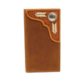 Nocona Portefeuille de rodéo pour homme en cuir brut tressé