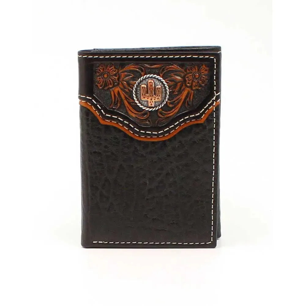 Nocona Vaquero Noir - Portefeuille Homme à Trois Volets