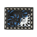 Portefeuille à deux volets Nocona Floral Filigrane (Noir / Bleu) pour hommes