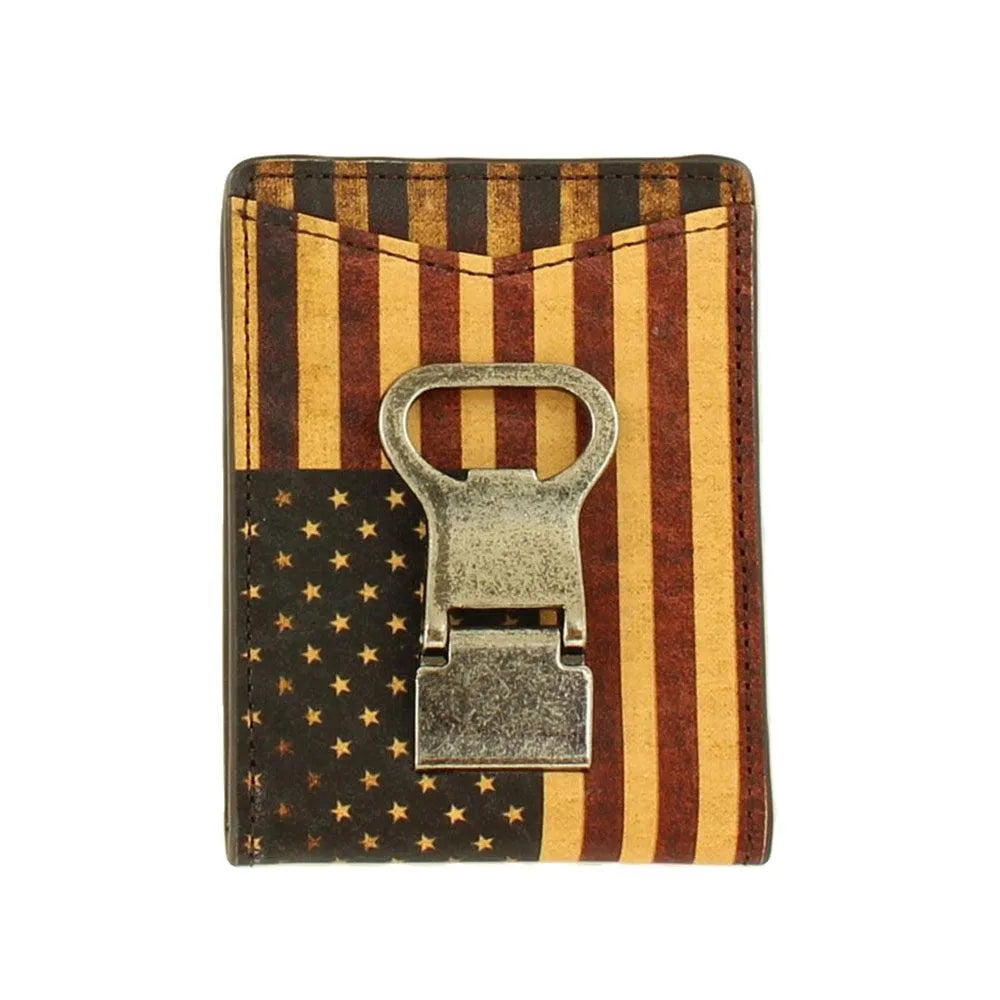 Pince à billets pliante Nocona drapeau vintage USA - pour homme