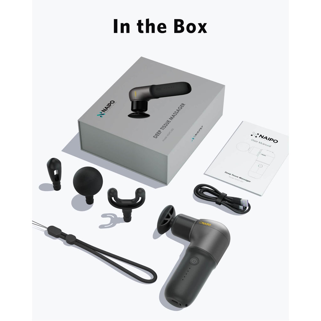 Pistolet de massage Naipo Mini Masseur musculaire profond avec poignée ergonomique